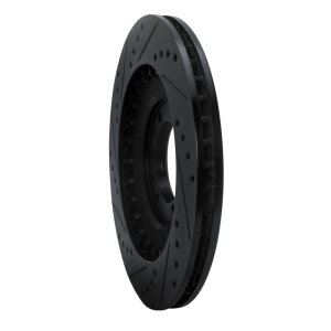 Mitsubishi Montero Brake Rotor (1) - Front Right - R1 Concepts - Drilled & Slotted - Black - `98-`04